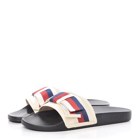 Gucci Women’s Satin Slide 'Web Bow Size 40 